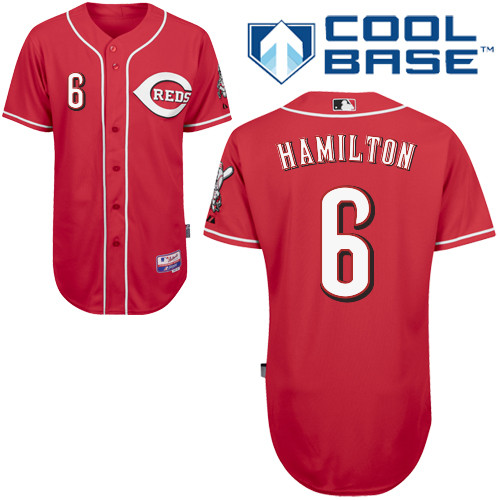 Billy Hamilton #6 Youth Baseball Jersey-Cincinnati Reds Authentic Alternate Red Cool Base MLB Jersey